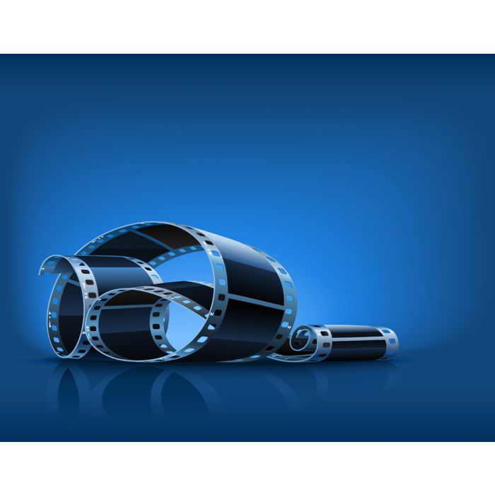 Twisted Film For Photo Or Video Recording On Blue - ID # V-25883304-V