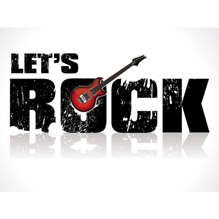 Lets Rock Background With Guitar  Illustration - ID # V-28474676-V