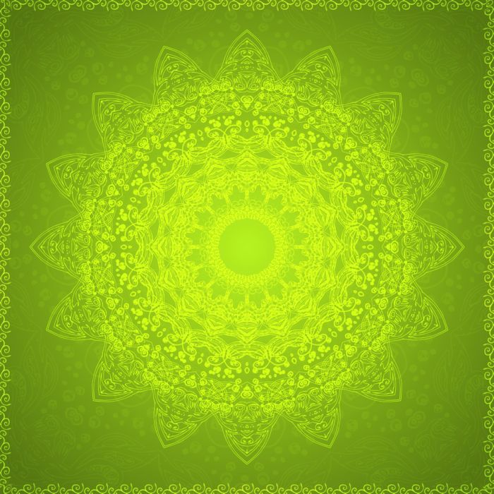 Green Vintage Ethnic Ornament Mandala - ID # V-53358767-V