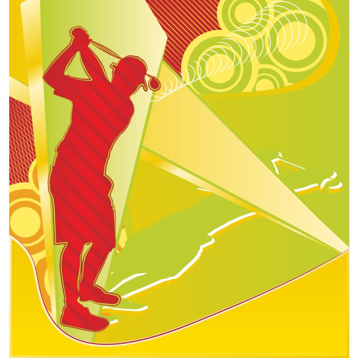 Golf Player Silhouette On The Abstract Background  - ID # V-54974087-V