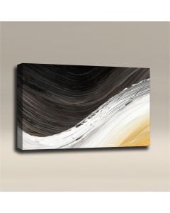 AcousticART Curated Abstract Art Collection #A3L4 Abstract Swirl Yellow and Black - Size: 36" W x 24" H x 2" - Landscape