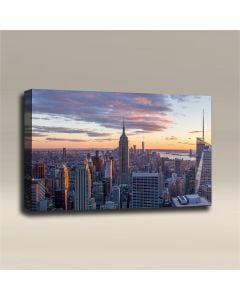 AcousticART Curated Cities Collection #C3L2 New York city skyline Panoramic - Size: 36" W x 24" H x 2" - Landscape