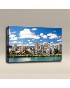 AcousticART Curated Cities Collection #C3L2 Condado Beach Puerto Rico - Size: 36" W x 24" H x 2" - Landscape