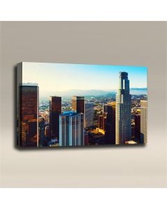 AcousticART Curated Cities Collection #C3L3 Downtown Los Angeles at sunset - Size: 36" W x 24" H x 2" - Landscape