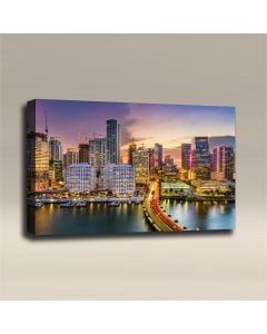 AcousticART Curated Cities Collection #C3L1 Biscayne Bay Miami - Size: 36" W x 24" H x 2" - Landscape