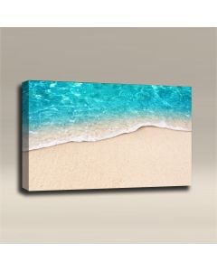 AcousticART Curated Nature Collection #N3L5 Crystal Blue Shore - Size: 36" W x 24" H x 2" - Landscape