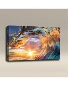 AcousticART Curated Nature Collection #N3L4 Sea water Ocean wave crest - Size: 36" W x 24" H x 2" - Landscape