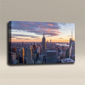 AcousticART Curated Cities Collection #C3L2 New York city skyline Panoramic - Size: 36" W x 24" H x 2" - Landscape