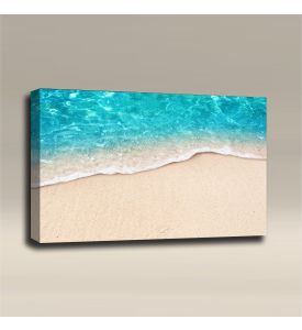 AcousticART Curated Nature Collection #N3L5 Crystal Blue Shore - Size: 36" W x 24" H x 2" - Landscape