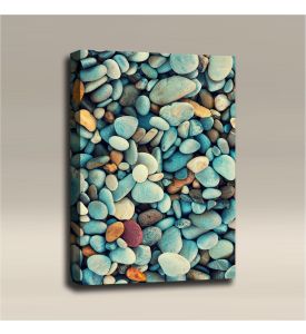 AcousticART Curated Nature Collection #N3P6 Riverstones and Pebbles - Size: 36" L x 24" W x 2" - Portrait