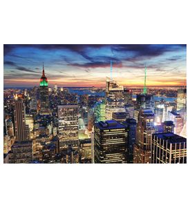 New York City skyline with urban skyscrapers at sunset - ID # 114734815