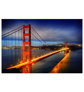 famous Golden Gate Bridge San Francisco at night 1 - ID # 124502575