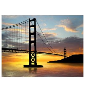 Golden Gate Bridge over sunset - ID # 15937237