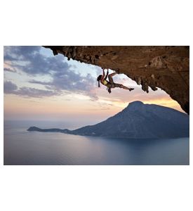 Young female rock climber at sunset Kalymnos Island Greece - ID # 171542741