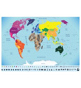 High Detailed World Map With Time Zone Clocks Navigation And Travel - ID # 227939362