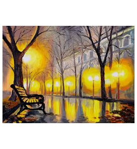 Oil painting of autumn stree - ID # 248468953