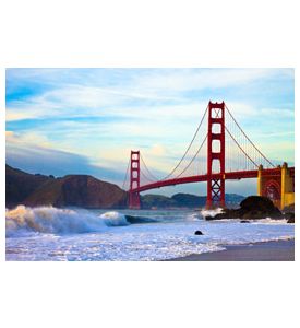 Golden Gate Bridge at Sunset Seen from Marshall Beach - ID # 46853491