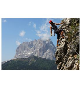 Young woman climbing in the Dolomits Italy - ID # 55262248