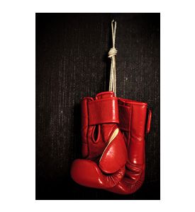 Boxing - Glove Hanging On Grunge Background - ID # 14322372