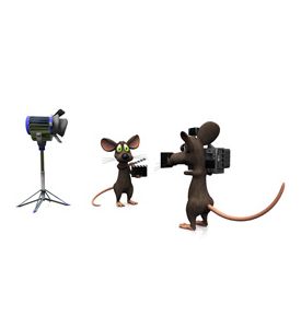 A Cartoon Mouse Holding A Film Clapboard  - ID # 16145814