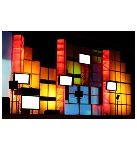 Colorful Stage Production With Blank Monitors - ID # 1863803