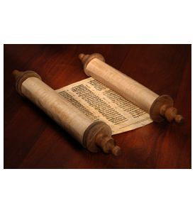 Ancient Scrolls Of Papyrus Paper With Hebrew Text - ID # 22920993