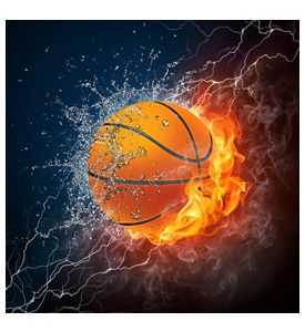 Basketball Ball On Fire And Water - 2D Graphics - ID # 25479708