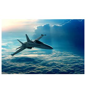 View Of A Fighter Jet Above The Clouds - ID # 38251844