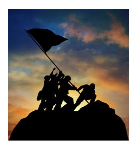 Soldiers Raising The Flag At Iwo Jima - ID # 44021131