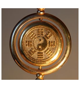 Gold Yin Yang Sign Surrounded By Trigrams - ID # 58925629