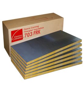 Owens Corning 703 FRK Rigid Fiberglass Foil-Faced Insulation 2" thick (6 panels per case)