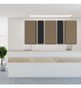 Acoustic Panels - 5 pc noise absorption sound panels. Style: DMD-BANDED-RIBBON - Covers 32 Sq. Feet.